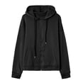 thumbnail image 4 of RKSTN Womens Zip Up Y2K Hoodies Long Sleeve Fall Oversized Casual Solid Color Sweatshirts Jacket with Pockets, 4 of 7