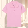 thumbnail image 2 of Annhoo Polos d'Été pour Filles à Manches Courtes, Col Rabattu, Boutons, Coton, Tennis, Uni, Décontracté, Tunique Basique, 2 à 15 Ans, 2 of 3