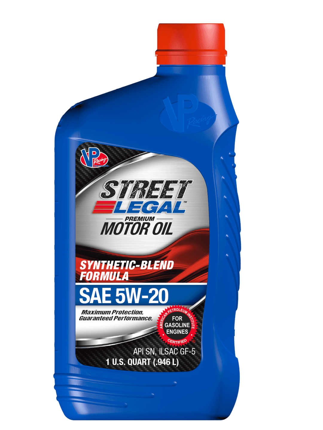 VP Racing Fuels Oil VP3752043 Street Legal; SAE 5W-20; Synthetic; 1 Quart Bottle; Single