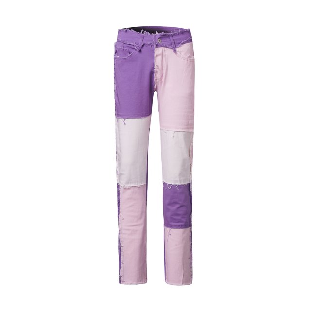 Honganda Women?s Contrast Color Stitching High-waist Slim Fit Straight Jeans
