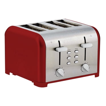 Kenmore 4-Slice Stainless Steel Toaster, Dual Controls, Extra Wide Slots, 9 Browning Levels, for English Muffins & More