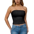 thumbnail image 2 of Weiqiqre Spring+Tops+for+Women Strapless Crop Tops Basic Backless Sleeveless Bandeau Going Out Cute 2025 Summer Clothes, 2 of 5