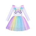 thumbnail image 1 of Robe Fille Arc-en-Ciel Papillon Brodé Manches Longues Robe de Soirée 7 Ans, 1 of 6