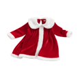 thumbnail image 2 of Robes de Noël pour Bébés Filles en Polaire Corail Col Peter Pan Manches Longues Robe de Fête Rouge 4-5 Ans, 2 of 7