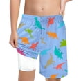 thumbnail image 1 of Hiiyo Big Boys Dinosaur Print Compression Liner Swim Trunks Board Shorts, 1 of 4