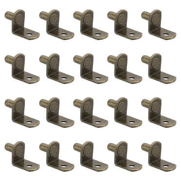 Unique Bargains Chevilles d'Étagère à Goupille 1/4 Pouces Porte-Goupilles d'Étagère en L Supports d'Étagère d'Armoire Chevilles de Support Bronze Lot de 40