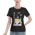thumbnail image 1 of T-Shirt Basique à Manches Courtes pour Femmes Sailor Moon Lièvre Lunaire, 1 of 6