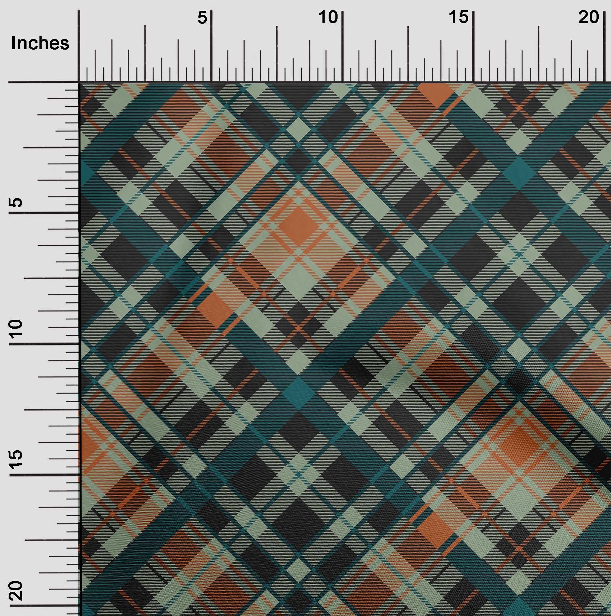 oneOone Cotton Silk Fabric Tartan Check Print Sewing Fabric BTY 42 Inch Wide