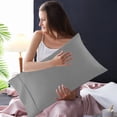 thumbnail image 4 of yulier 2Pcs Microfiber Queen Pillow Cases, Solid Color Super Soft Skin-friendly Cozy Pillowcases with Envelope Closure, Wrinkle, Fade and Stain Resistant Pillow Covers, 20x36, Gray, 4 of 5