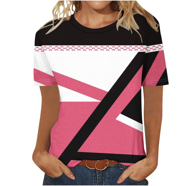 Birdeem T-Shirts à Imprimé Mode pour Femmes Manches Courtes Blouse Ample Col Rond T-Shirt Hauts