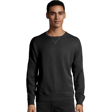 Hanes Chandail en Molleton Teint en Pièce ComfortWash pour Hommes Grande Taille, 3TG, Noir
