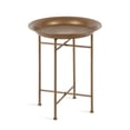 thumbnail image 1 of Kate and Laurel Mahdavi Round Hammered Metal Tray End Table, Dark Gold, 1 of 2