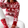 thumbnail image 1 of Chandail à Manches Longues Imprimé Élan de Noël pour Femmes, Tricot Automne Hiver Col Féminin, 1 of 6