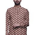 thumbnail image 3 of Atasi Designer Kurta Pajama For Men Printed Angrakha Kurta Set Summer Clothing, 3 of 3
