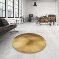 thumbnail image 4 of Ahgly Company Tapis d'Intérieur Ronds Transitionnels Lavables à la Machine, Brun Selle, 4 Pieds Rond, 4 of 7