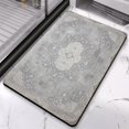 thumbnail image 3 of Vintage Non-Slip Gray Bathroom Rug Runner: Soft, Long & Machine Washable - Farmhouse Floral Design to Enhance Any Bathroom - Perfect for Sink, Shower, Bathtub - 20x32 in, 3 of 5