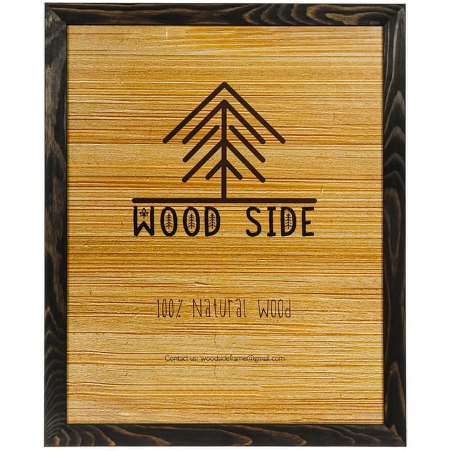Rustic Wooden Poster Picture Frame 20x24 - Natural Solid Eco Distressed Wood for Wall Mounting Photo Frame - Charcoal