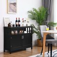 thumbnail image 2 of Costway Buffet de Cuisine Serveur Bahut Armoire de Rangement avec 2 Portes et Tablette Noir, 2 of 10