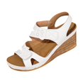 thumbnail image 2 of Gspmoly Women'S Sandals, Women'S Casual Open-Toe Wedge Sandals with Adjustable Ankle Strap, Comfortable Cushioned Insole, and Versatile Solid Colors for Spring and Summer Fashion Womens Sandals, 2 of 4