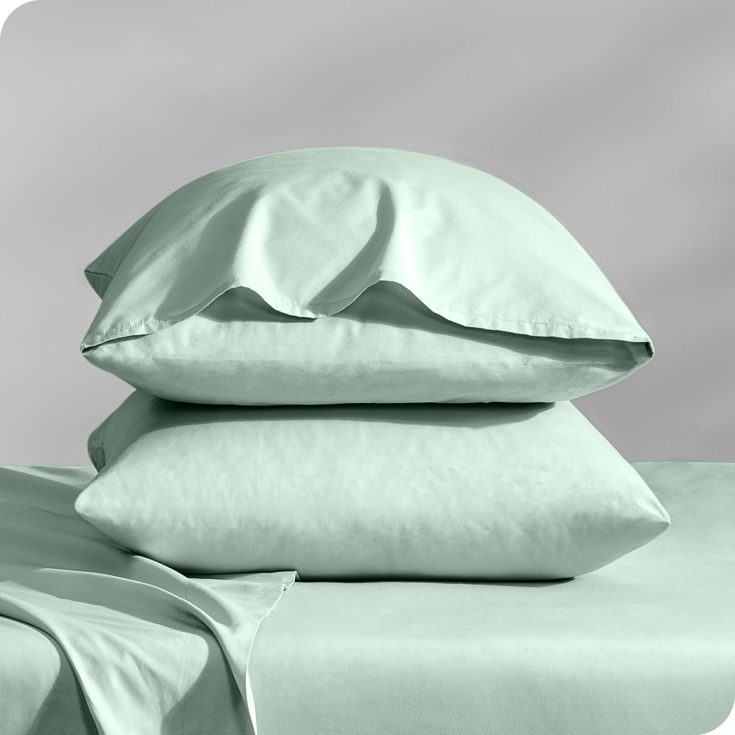 Bare Home Percale Weave Pillowcase Set - 300 Thread Count - 100% Organic Cotton - Standard, Willow