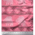 thumbnail image 1 of Soimoi Cotton Poplin Fabric Floral & Elephant Block Decor Fabric Printed Yard 42 Inch Wide, 1 of 3