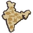 thumbnail image 1 of Printtoo India Map Fridge Magnet Engraved Wooden Souvenir Gift Collectibles, 1 of 4