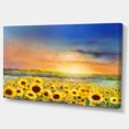 thumbnail image 2 of Sunset over Golden Sunflower Field - Floral Canvas Art Print, 2 of 3