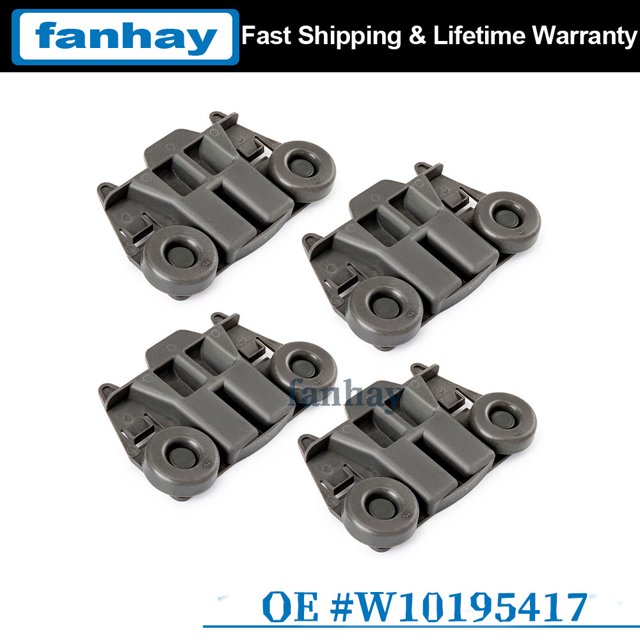 (4 Packs)W10195417 UPGRADED Dishwasher Wheels Lower Rack for kenmore whirlpool