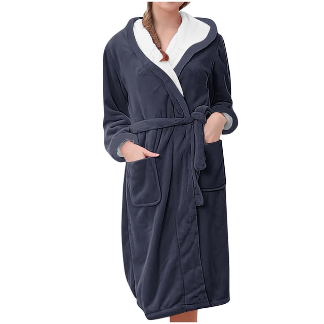 Birdeem Robes pour Femmes Vêtements d'Intérieur pour Femmes Flanelle Pyjamas à Capuche Peignoirs Longs Pyjamas et Pyjamas