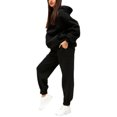 thumbnail image 3 of Innerwin Jogger Set Long Sleeve Ladies Sweatsuits Autumn Plain Loose Fit Two Piece Outfit Black XL, 3 of 7