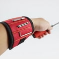 thumbnail image 2 of TFixol Multifunctional Magnetic Wristband for Woodworking and DIY Projects, Durable Nail Pickup Tool with Triple-Row Magnets, Red, 2 of 6
