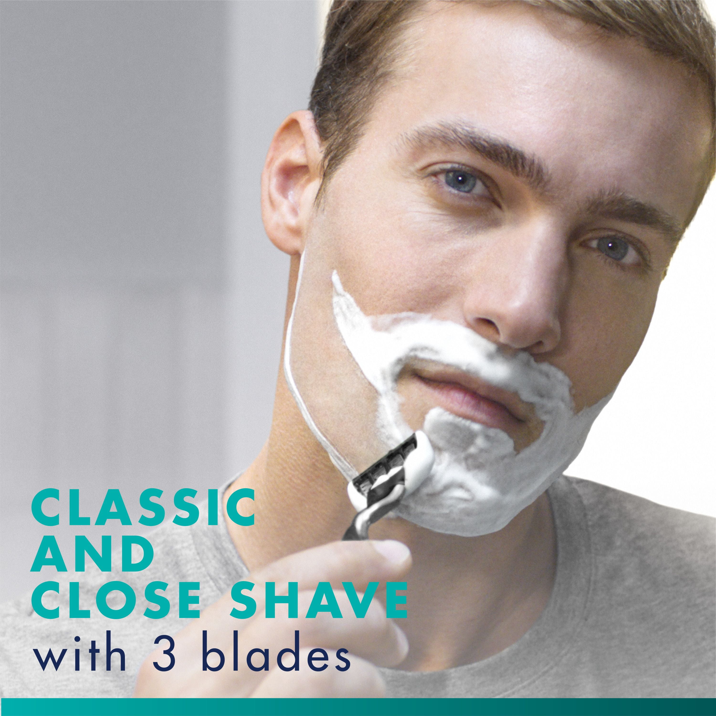Gillette Mach3 Recharges de Lames de Rasoir Cartouches de Rasoir, Recharges de Rasoir pour Hommes avec Bande Lubrifiante, Lames de Rasoir à 3 Lames pour un Rasage de Près 12ct
