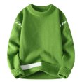 thumbnail image 2 of Pisexur Mens Sweater Casual Fashion Solid Color Ribbed Knit Sweaters Long Sleeve Crewneck Sweater Fall Winter Warm Oversized Pullover Sweaters Plus Size Sweaters M-4XL, 2 of 7