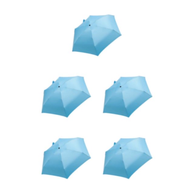 Decodeary Stay Dry In Style Rainproof Umbrellas With Breathable Fabric For Fashionable blue 5Set