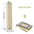 thumbnail image 3 of 10 Shelf Hanging Shoe Storage Organizer Hanging Shoe Shelves Collapsible Wardrobe Storage, 3 of 8