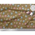 thumbnail image 2 of Soimoi Moss Georgette Fabric Leaves,Floral & Parrot Kids Printed Fabric 1 Yard 42 Inch Wide, 2 of 3