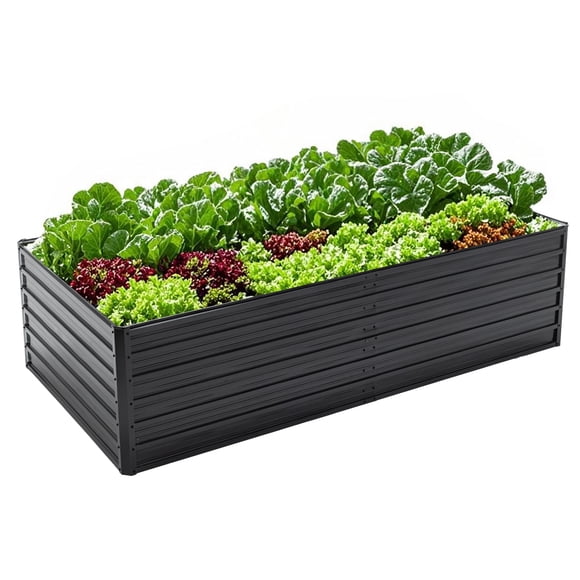 LZBEITEM Galvanized Raised Garden Bed, 8x4x2ft Metal Planter Box Outdoor, Metal Raised Garden Beds for Vegetables