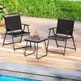 thumbnail image 4 of Costway Ensemble de 3 Chaises et Table de Conversation Pliantes pour Patio, Métal Robuste, Extérieur, Portable, 4 of 10