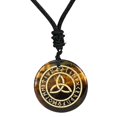 thumbnail image 4 of lionlar Antique Triquetra Pendant Rune Pendant Necklace Smooth Carved Rune Jewelry Black Yellow, 4 of 9