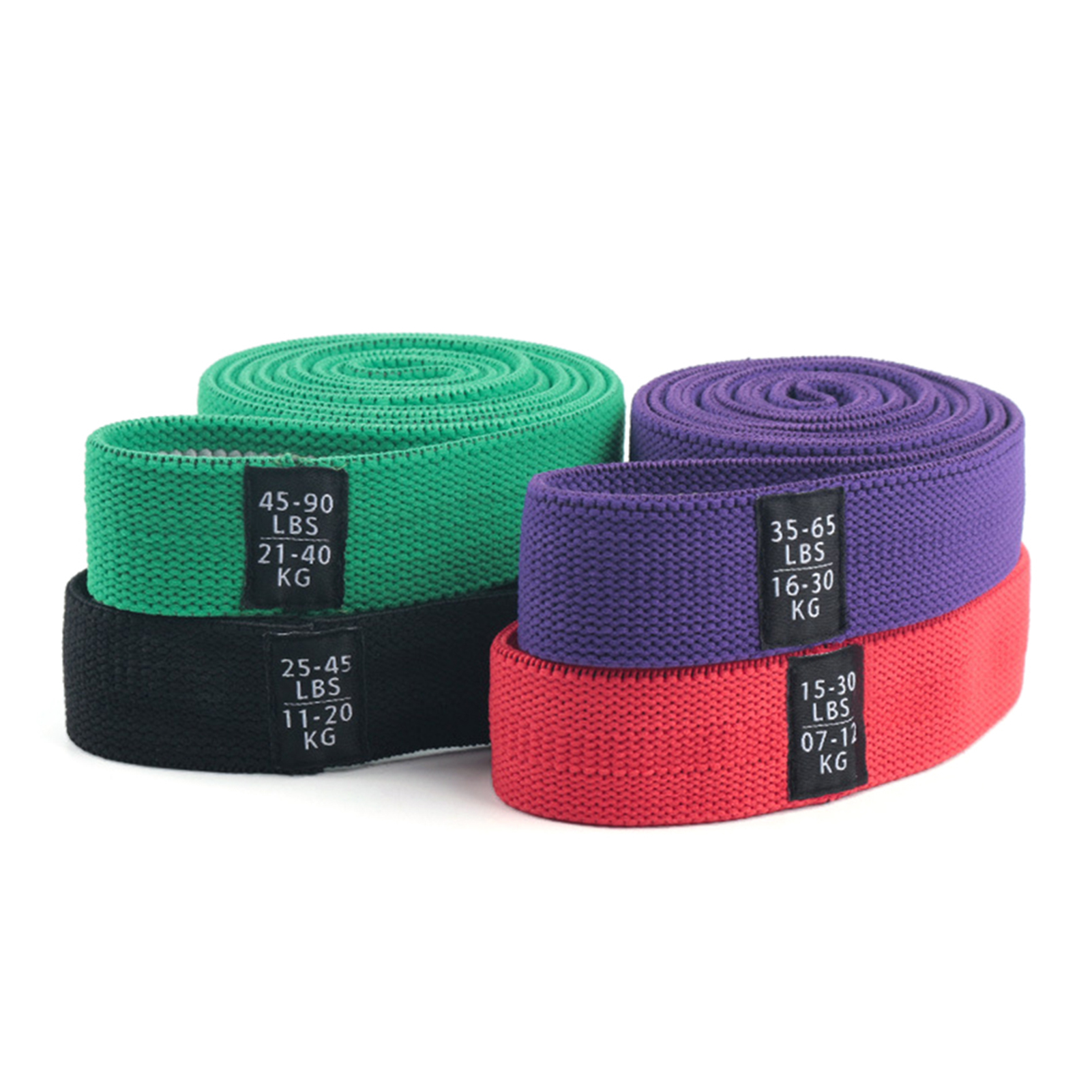 4PCS Long Resistance Loop Bands with Storage Bag Elastic Band Set for Yoga Home Gym Training
