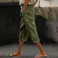thumbnail image 2 of Plebaso Womens Capris Pants 2025 Summer Drawstring Casual Pants Lightweight Cropped Pants with Pockets, 2 of 5
