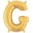 thumbnail image 2 of Ballon Lettre en Feuille d'Or de 14 Pouces - W, 2 of 7