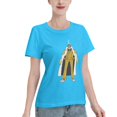 thumbnail image 2 of T-Shirt Basique à Manches Courtes pour Femme une Pièce Singe Jaune, 2 of 6