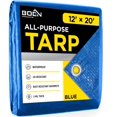 thumbnail image 1 of Multi-Purpose Large Tarp Waterproof Cover | Blue 12' x 20' 5 Mil Thick | Rip Proof Tarps | Thick Weave Material UV Resistant Great for Tarpaulin Canopy Tent Boat RV or Pool Cover, 1 of 5