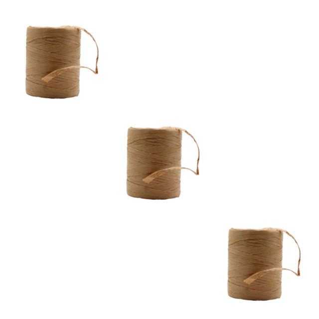 Thinsony Natural Paper Ribbon For Wonderful DIY Projects Creative Easy To Wide Application Solid Crochet Yarn khaki 3Set