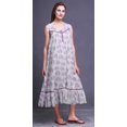 thumbnail image 4 of Bimba Lavender2 Floral Rose Mi-Mollet Vêtement de Nuit Femme Coton Imprimé Sans Manches Robe de Nuit Maxi X-Small, 4 of 6