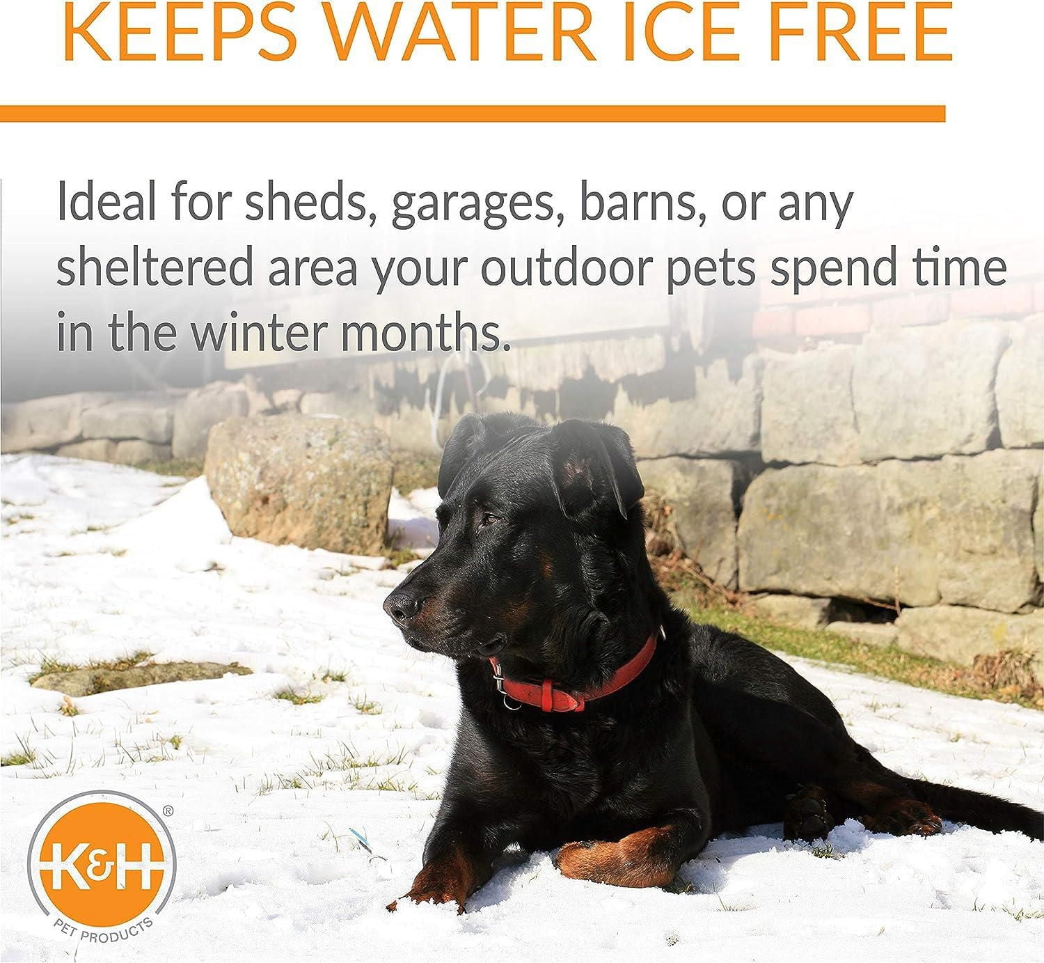 K&H Bol thermique extérieur grand bol à chiens chauffant gris