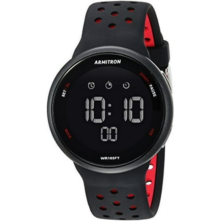Armitron Montre de Sport à Quartz pour le Entraînement Physique avec Bracelet en Silicone, Noir, 22 (Modèle : 40/8423BRD)
