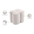 thumbnail image 5 of Meridian Furniture Clover Flower Shaped Cream Velvet Ottoman, 5 of 5