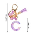thumbnail image 2 of TopLLC Tools&Home Improvement Initial Letter Keychains For Women Tassel Purple Cute Car Keychain For Wallet Backpack Bag A chopper, 2 of 4